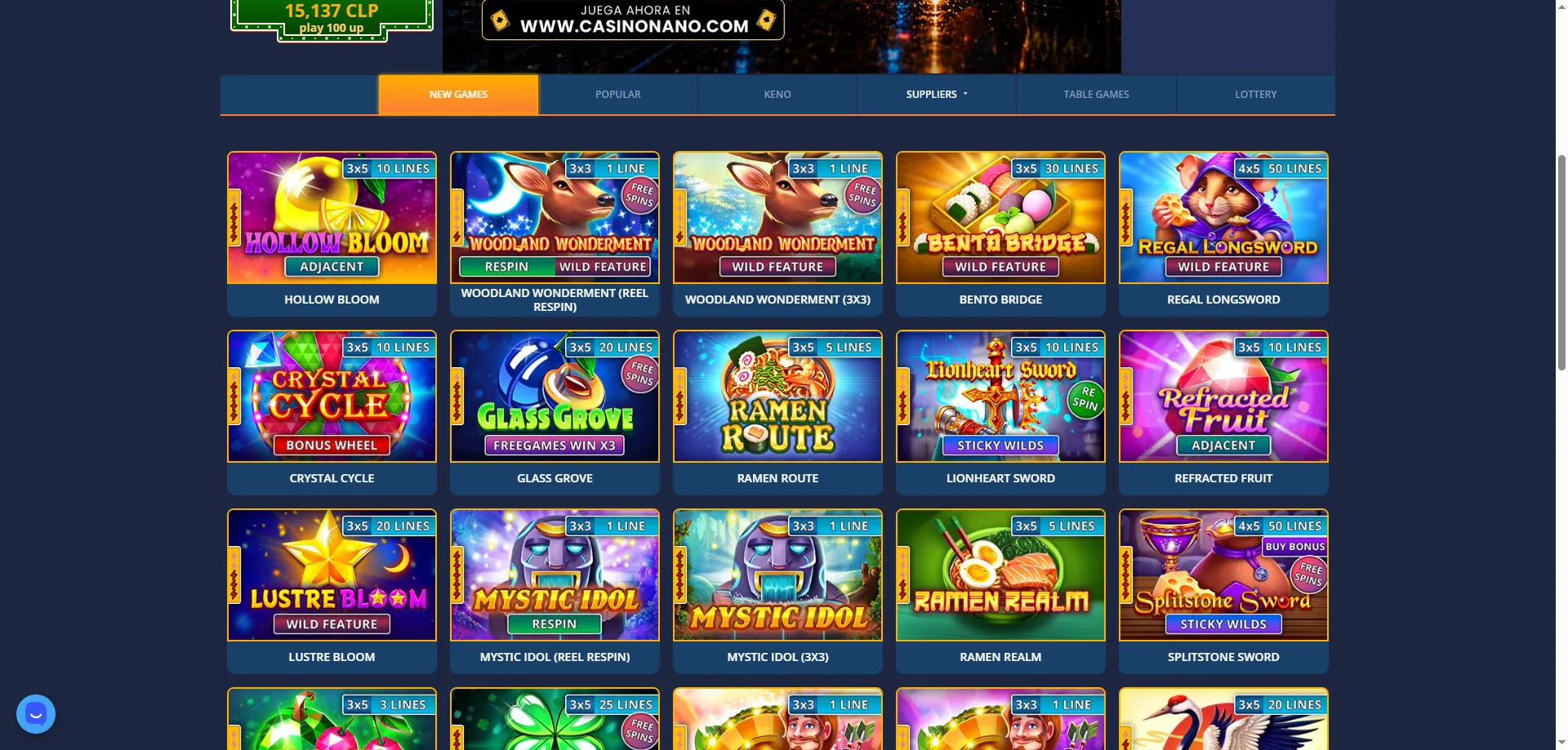 Tragamonedas premium en Nano Casino Chile con jackpots progresivos